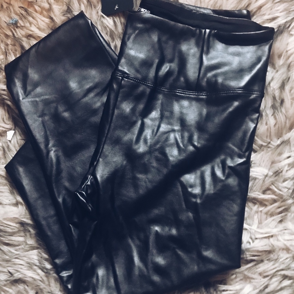 Faux leather pants